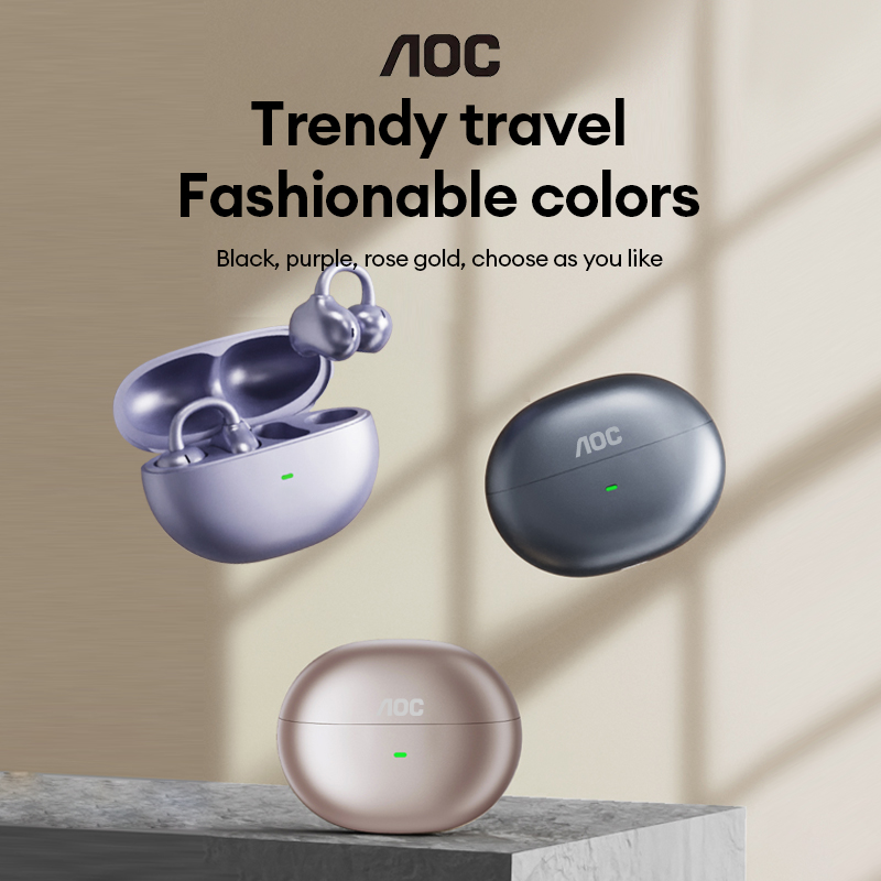 Audio And Music - AOC ACD2544 หูฟังบลูทูธไร้สายแบบหนีบหู หูฟังแบบเปิดหู เสียงสเตอริโอรอบทิศทาง ดีเลย์ต่ำ