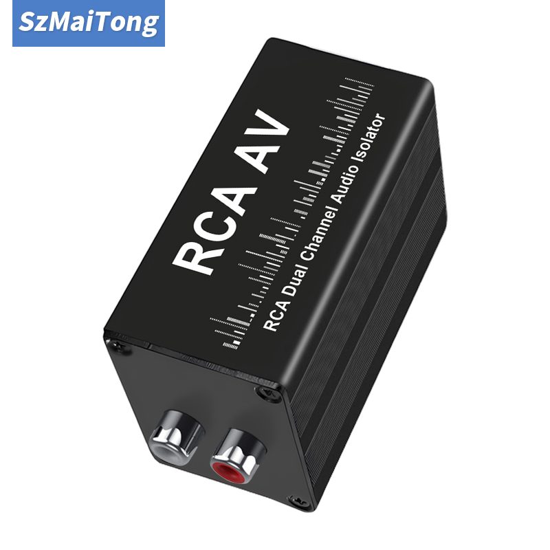 Audio And Music - ตัวกรองสัญญาณเสียงระดับมืออาชีพ ตัวแยกสัญญาณกราวด์ลูป 2 ช่อง RCA แบบพกพา