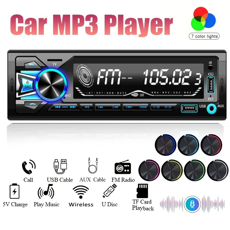 Audio Music Free Mp3 - วิทยุติดรถยนต์ 1DIN แบบ FM, เครื่องเล่นเพลงดิจิตอลสเตอริโอในรถยนต์, เครื่องเล่นวิทยุ