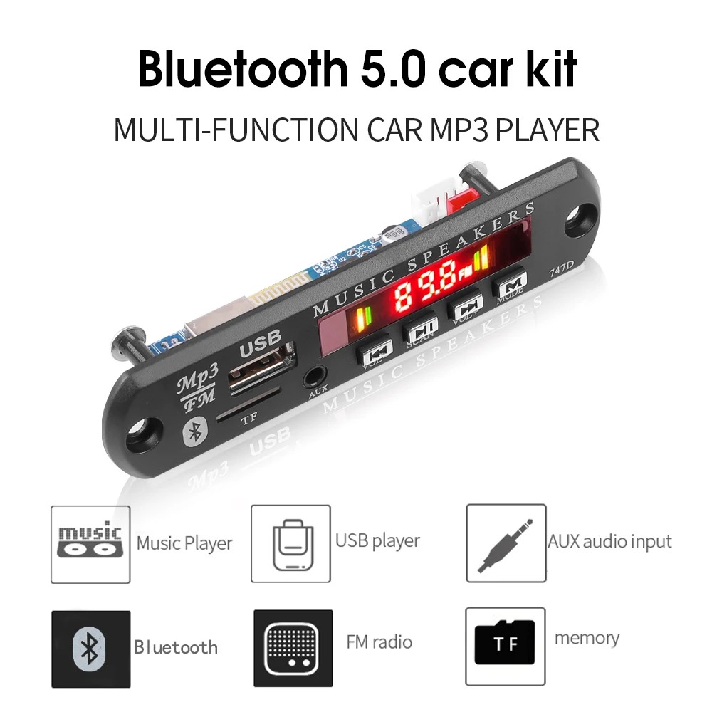 DC 9V 12V Bluetooth 5.0 MP3 WM - Audio Music Free Mp3 บทวิจารณ์และราคา