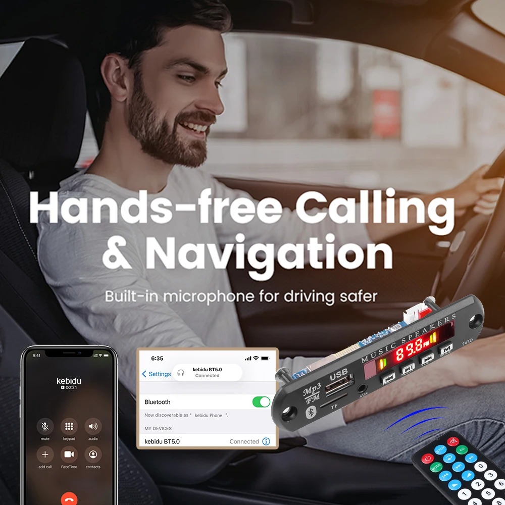 DC 9V 12V Bluetooth 5.0 MP3 WM - Audio Music Free Mp3 บทวิจารณ์และราคา